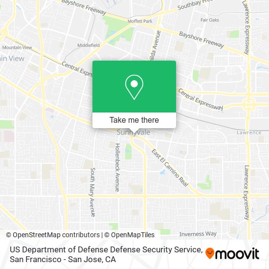Mapa de US Department of Defense Defense Security Service