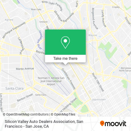 Mapa de Silicon Valley Auto Dealers Association