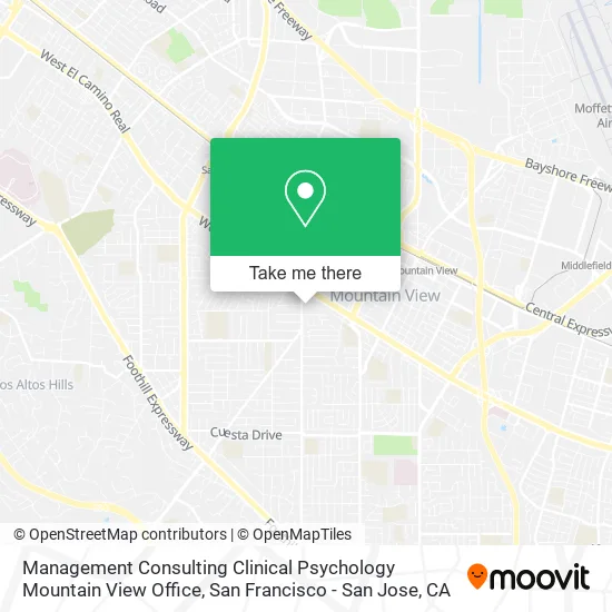 Management Consulting Clinical Psychology Mountain View Office map