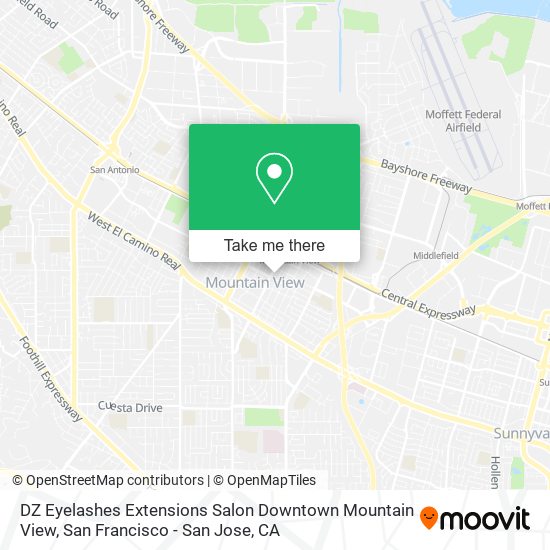 Mapa de DZ Eyelashes Extensions Salon Downtown Mountain View