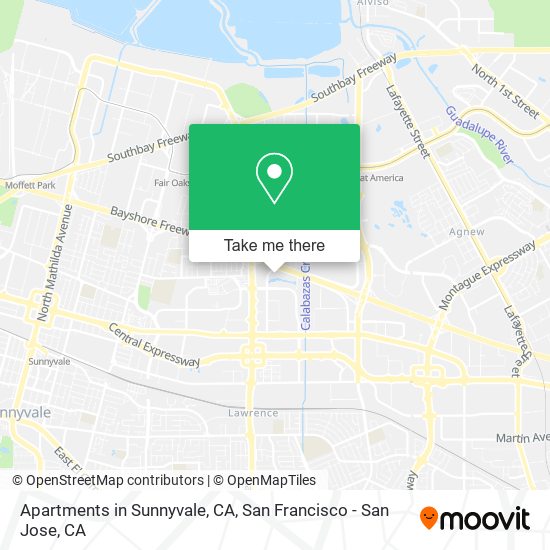 Mapa de Apartments in Sunnyvale, CA