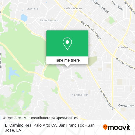 El Camino Real Palo Alto CA map