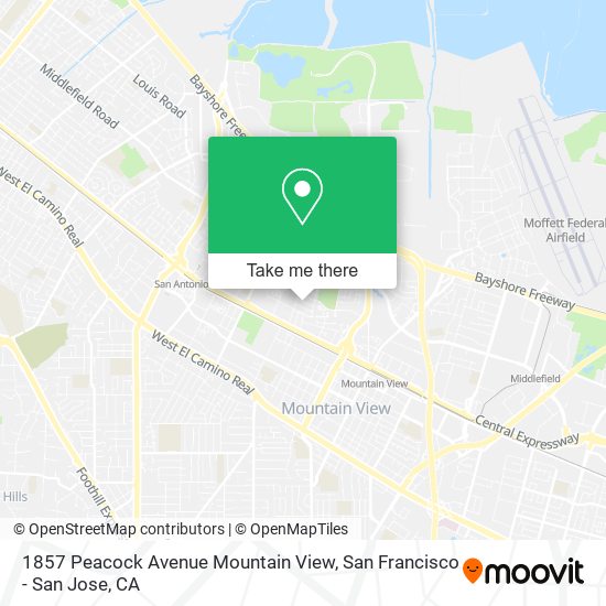 Mapa de 1857 Peacock Avenue Mountain View