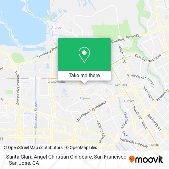 Mapa de Santa Clara Angel Chirstian Childcare