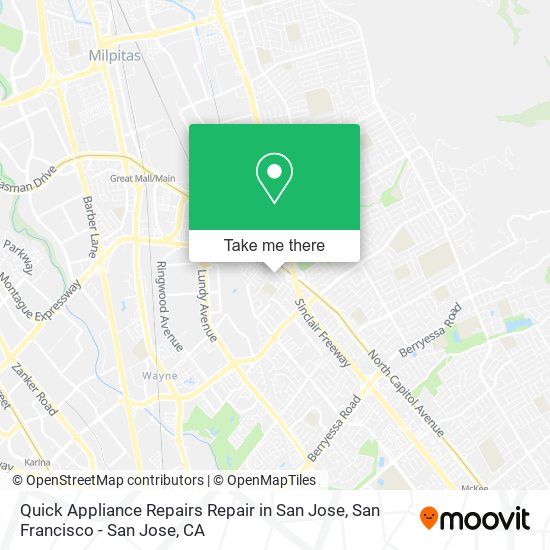 Quick Appliance Repairs Repair in San Jose map