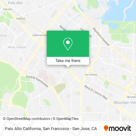 Mapa de Palo Alto California