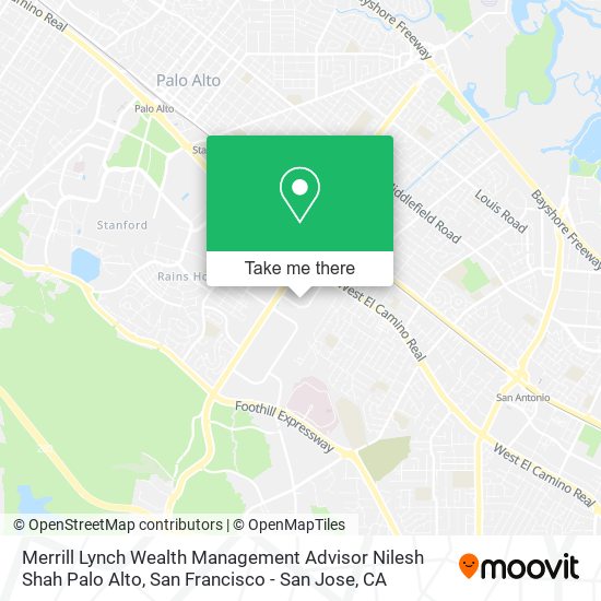 Merrill Lynch Wealth Management Advisor Nilesh Shah Palo Alto map