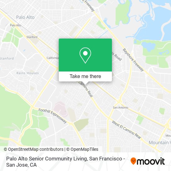 Palo Alto Senior Community Living map