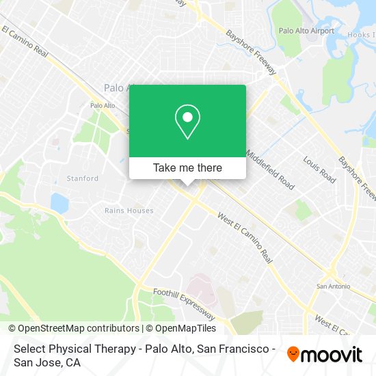 Select Physical Therapy - Palo Alto map