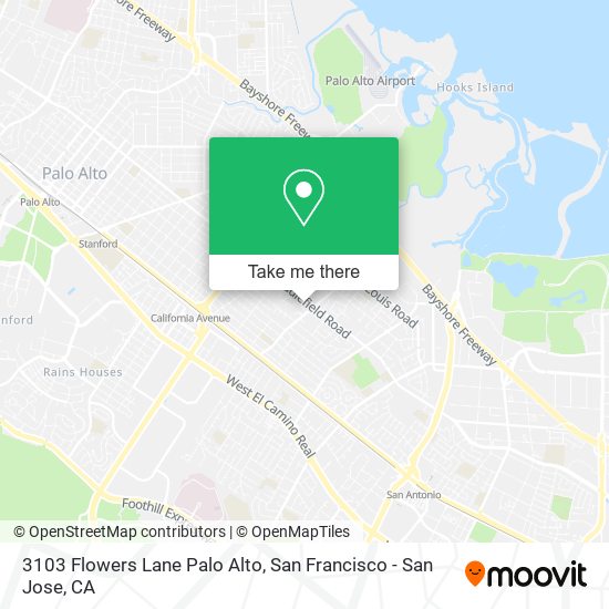 3103 Flowers Lane Palo Alto map