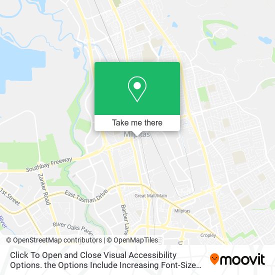 Click To Open and Close Visual Accessibility Options. the Options Include Increasing Font-Size and map