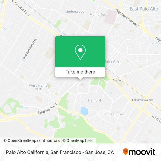 Mapa de Palo Alto California