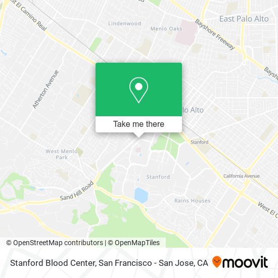 Mapa de Stanford Blood Center