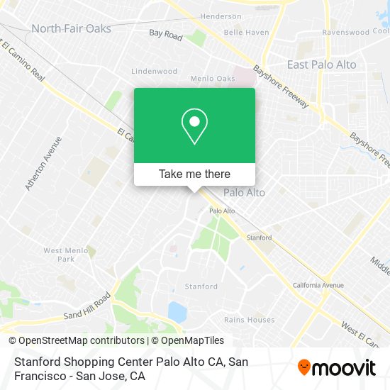 Mapa de Stanford Shopping Center Palo Alto CA