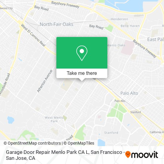 Mapa de Garage Door Repair Menlo Park CA L