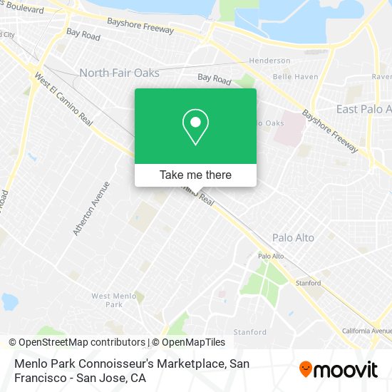 Menlo Park Connoisseur's Marketplace map
