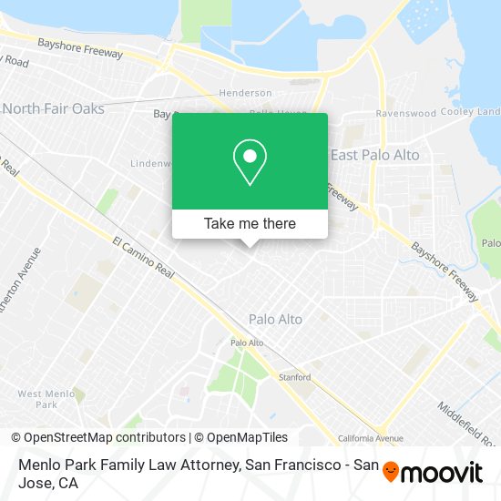 Menlo Park Family Law Attorney map