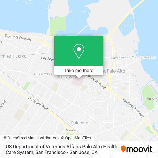 US Department of Veterans Affairs Palo Alto Health Care System map