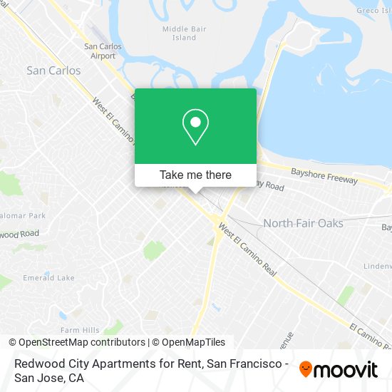 Redwood City Apartments for Rent map