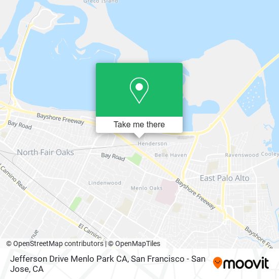 Mapa de Jefferson Drive Menlo Park CA