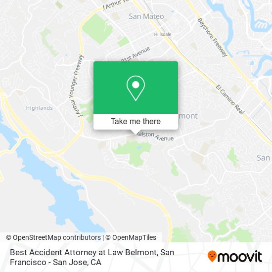 Best Accident Attorney at Law Belmont map