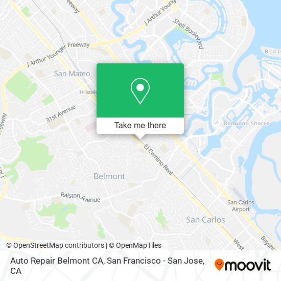 Mapa de Auto Repair Belmont CA