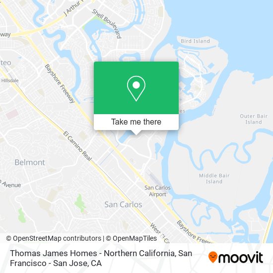 Thomas James Homes - Northern California map