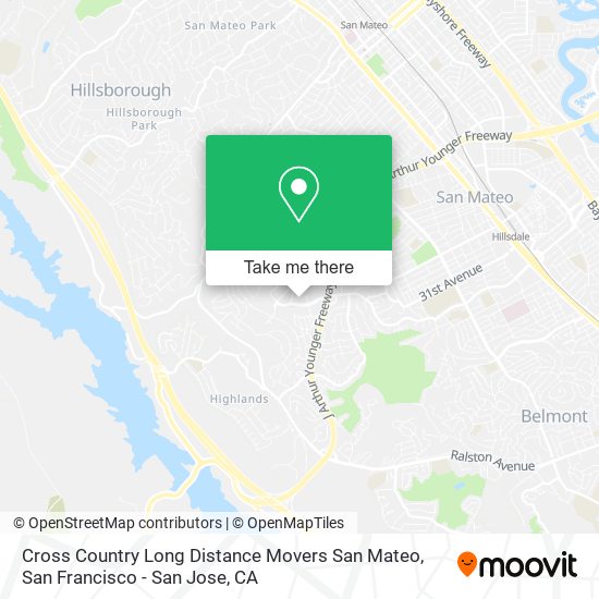 Cross Country Long Distance Movers San Mateo map