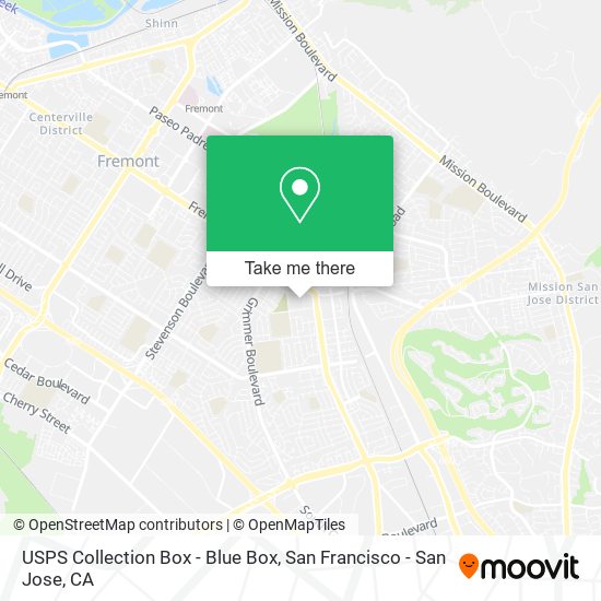 Mapa de USPS Collection Box - Blue Box