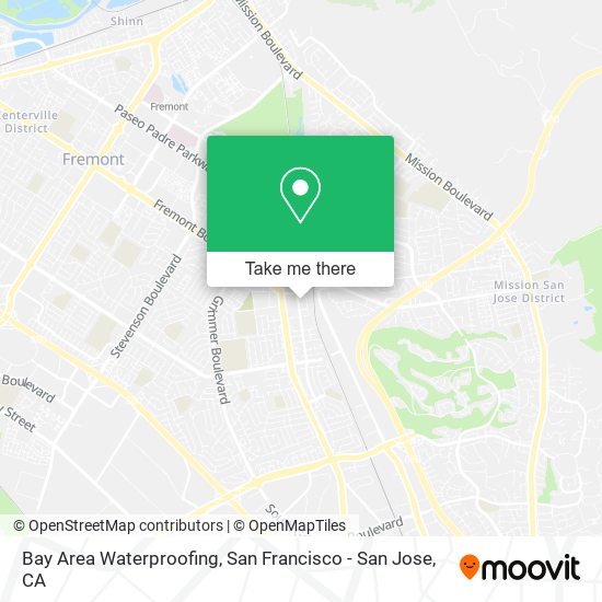 Bay Area Waterproofing map