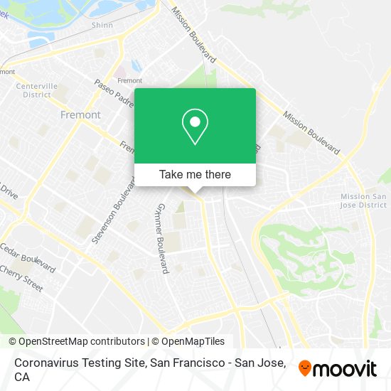 Coronavirus Testing Site map