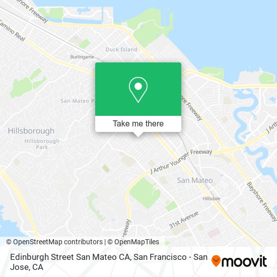 Mapa de Edinburgh Street San Mateo CA