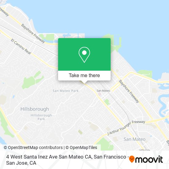 4 West Santa Inez Ave San Mateo CA map