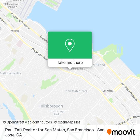 Paul Taft Realtor for San Mateo map