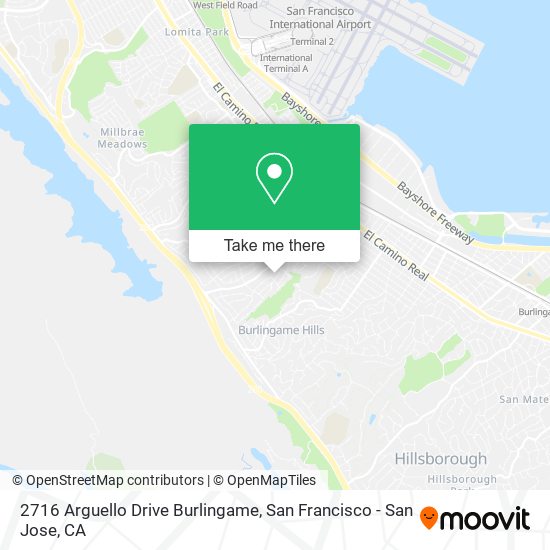 Mapa de 2716 Arguello Drive Burlingame