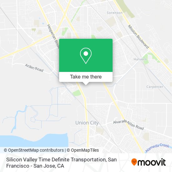 Mapa de Silicon Valley Time Definite Transportation