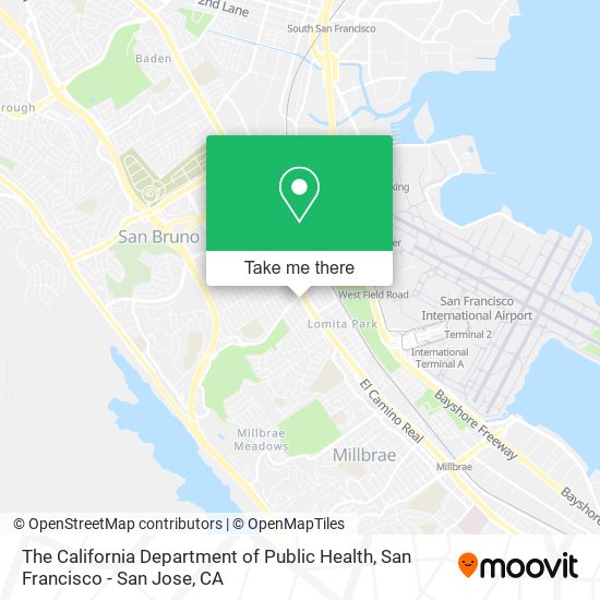 Mapa de The California Department of Public Health