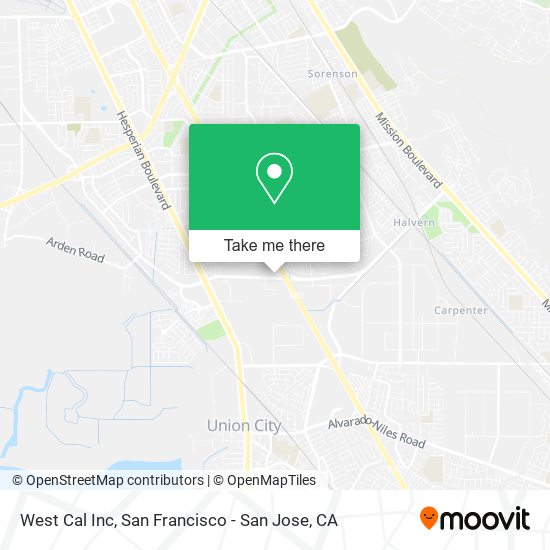 West Cal Inc map