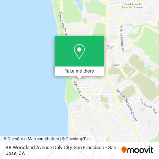 Mapa de 48 Woodland Avenue Daly City