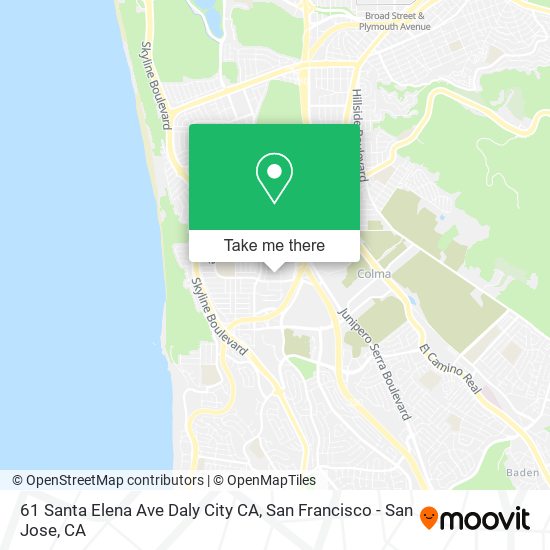 61 Santa Elena Ave Daly City CA map