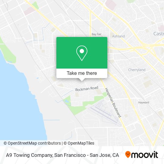 A9 Towing Company map