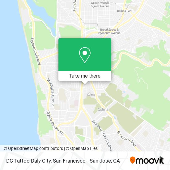 DC Tattoo Daly City map