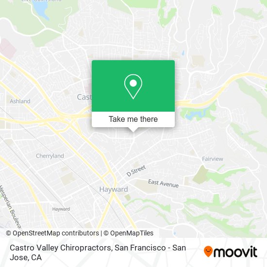 Castro Valley Chiropractors map