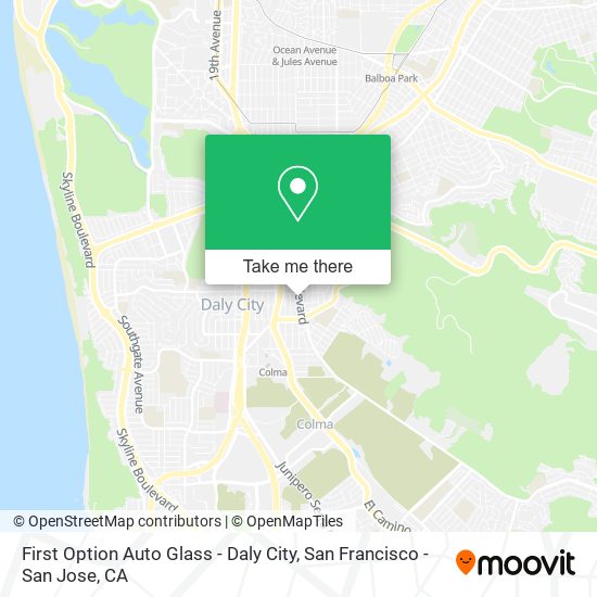 Mapa de First Option Auto Glass - Daly City