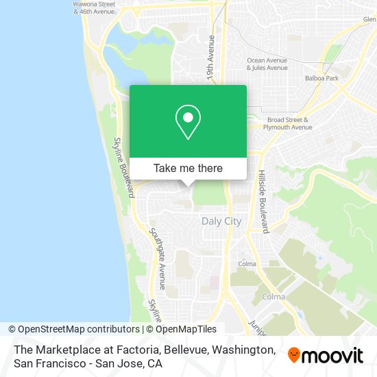 Mapa de The Marketplace at Factoria, Bellevue, Washington