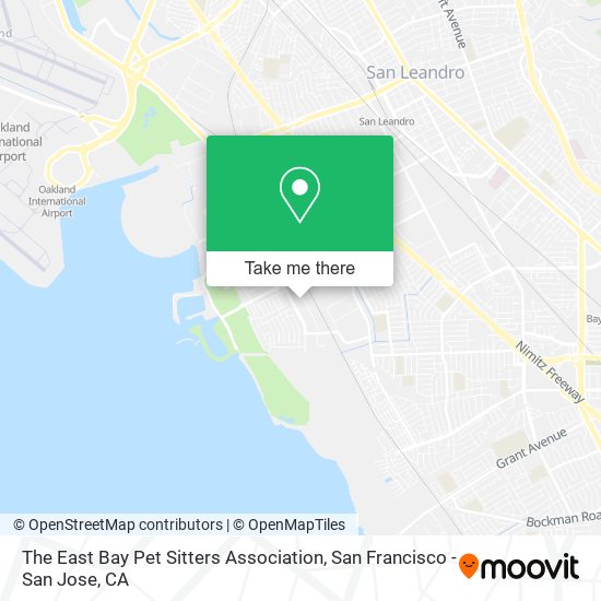 The East Bay Pet Sitters Association map