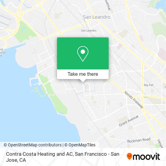 Contra Costa Heating and AC map