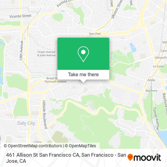 461 Allison St San Francisco CA map