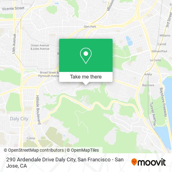 290 Ardendale Drive Daly City map