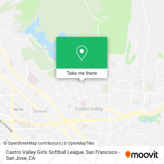 Castro Valley Girls Softball League map